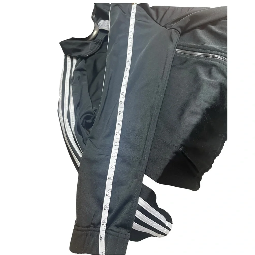 Adidas Black and White 3-Stripe Full Zip Track Jacket - Picture 7 of 9